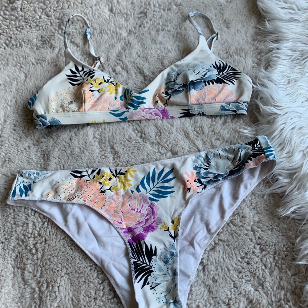 Rip curl White Floral Bikini